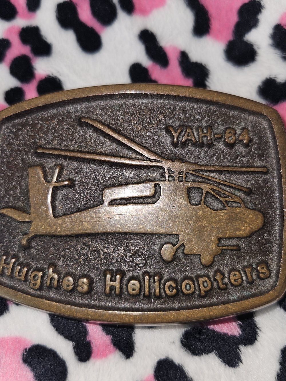 Brass YAH-64 Belt Buckle - Brown/Antique Brass